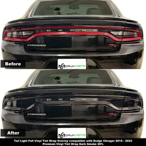 Crux Moto Full Tail Light Vinyl Tint Overlay | Precision Fit for 2015–2023 Dodge Charger