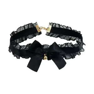 Women's Lace Bell  Neckpiece Cat Girl Maid Cosplay Item & Christmas Choker（gift）