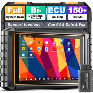 FOXWELL NT909 Advanced Automotive OBD2 Scanner Full System Diagnostic Tool with 30+ Reset Service, Bidirectional Control, Active Test, ECU Coding, Car Code Reader Auto Scan, CAN FD&DOIP&FCA, 3-Year Free Update