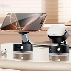 New Vacuum Magnetic Car Phone Holder, Multifunctional 360 Degree Retractable Folding Phone Holder, Easy to Carry High Intensity Magnetic Absorption - Round Design, Suitable for Cars, Offices, Desktop Phone Holder, Very Suitable for Holiday Gifts, 2 Colors