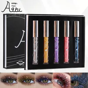 5 Color Diamond Eyelash Set Gift Box, Curling & Lengthening Tool, Fanning Volumizing Mascara, Perfect for Stage Makeup, Halloween & Christmas Gifts