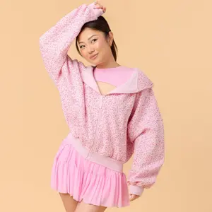Blogilates Women's Mommy & Me Marshmallow Full Zip Hooded Sweatshirt