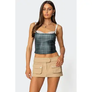 Plaid Lacey Peekaboo Top