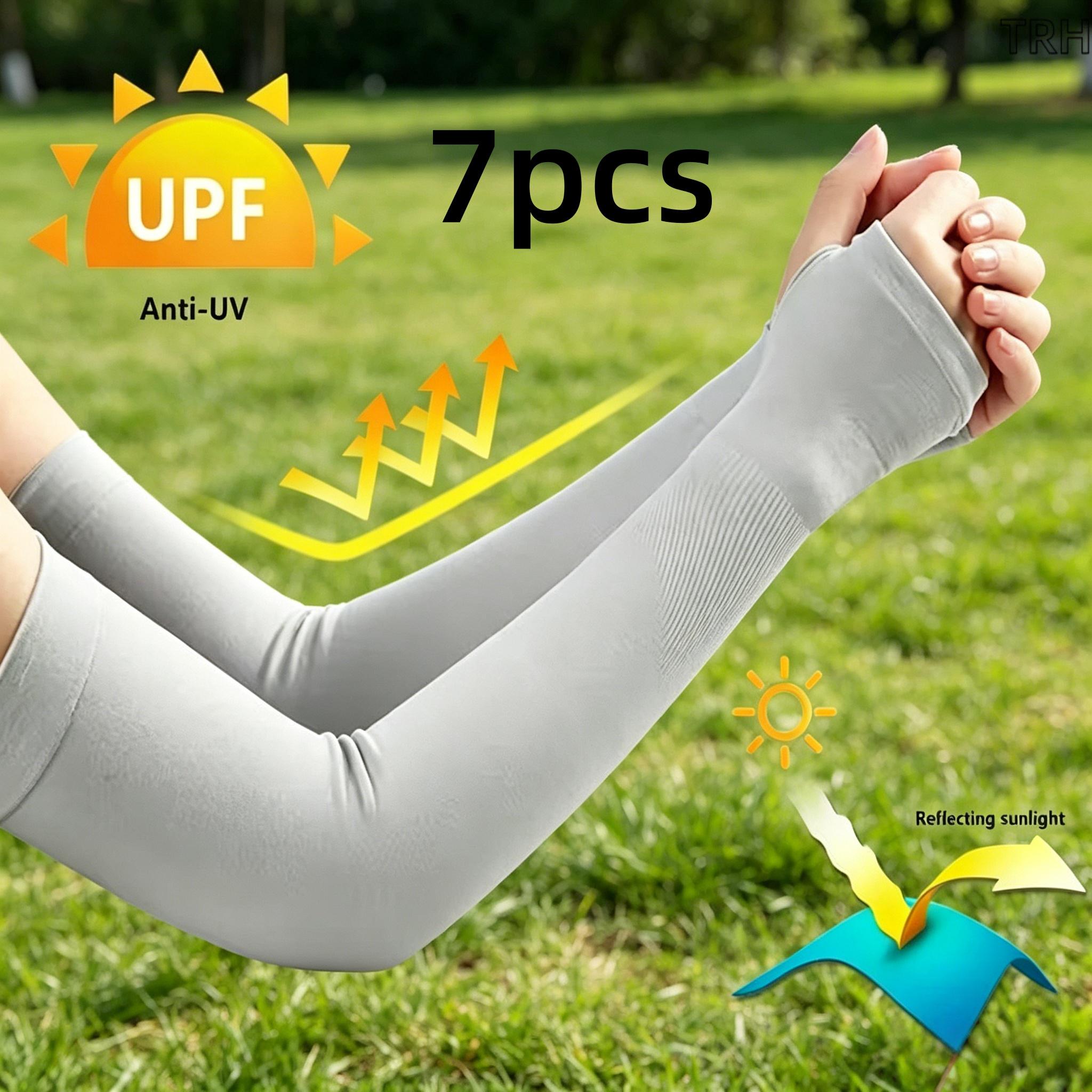 Sports Sleeves, 7 Pairs Cooling Protective Arm Warmer Pack for Men & Women, Stretch UPF 50+ UV Fabric with Thumb Holes for Cycling & Running, Cooling Protective Sleeves,clothes for back to school,first day of school outfits