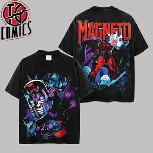 [IG] Vintage Magneto X-Men Comic Graphic Tee Premium Acid Washed Cotton T-Shirt, MCU Mutant Villain Retro Superhero Graphic Tee, Master of Magnetism Streetwear Shirt, Gift for X-Men Fans