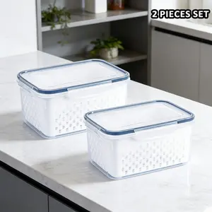 Reusable Food Storage Container Set 6pc 9pc BPA Free, Large Versatile Rectangular Boxes with Lids for Fruits and Vegetables, Ideal for Fridge and Pantry Organization