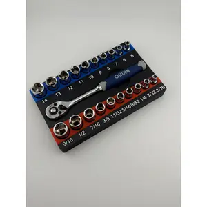 Harbor Freight Quinn 1/4&Quot; 21Pc Chrome Socket Setorganizer W/ Magnet Slots