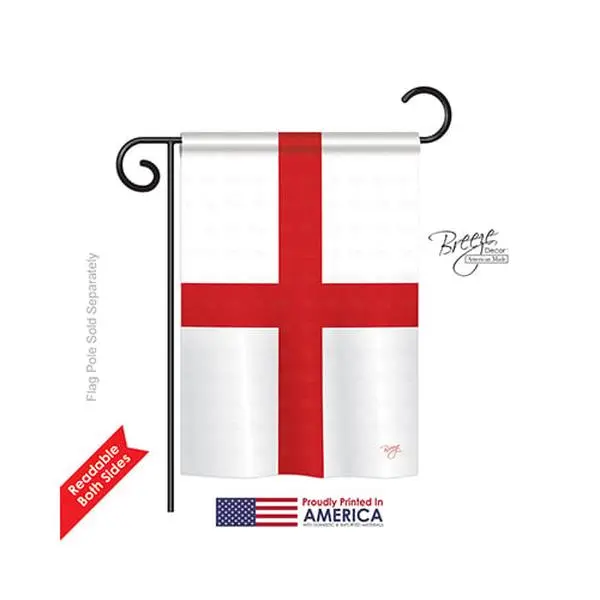 Breeze Decor Polyester Garden Flag - 58168 England St. Georges Cross, Double-Sided, Original Artwork, Soft to the Touch, 13x18.5 in.