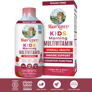 MaryRuth's Kids Morning Liquid Multivitamin - Apple Berry Blast Flavor - Sugar-Free Vegan 30-180 Servings - Immune Support & Cognitive Function - Healthcare & Dietary Supplement