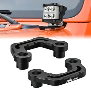 Nilight Light Mounting Bracket Hood Cowl Mount Brackets for Front A-Pillar Auxiliary Offroad LED Pod Light Work Lights on 2018-2023 Jeep Wrangler JL/JLU 2020-2023 Gladiator JT
