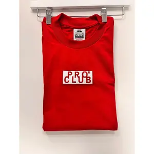 Pro Club Men's Heavyweight Embroidered Box new Logo Short Sleeve T-Shirt NEW style