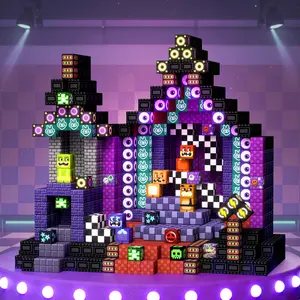 GobiDex Midnight Madness 200PCS Magnetic Building Blocks, Upgrated 0.8 Inch Portable Travel-Friendly Toys, Game-Based STEM Creative Toys for Kids Ages 3-12