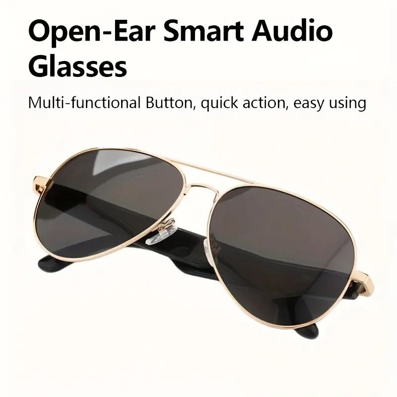 1pc Smart Glasses with Polarized Lens, New Intelligent Polarized Wireless Glasses for Listening Talking Audio Headset, Rechargeable, Dual Magnetic Charging, Long Battery Life for Outdoor Activities for Cycling, Hiking, Driving