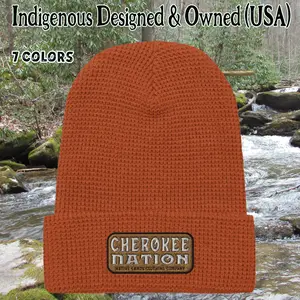 Cherokee Nation Embroidered Waffle Beanie - First Nations, Canadian Aboriginal, Native American