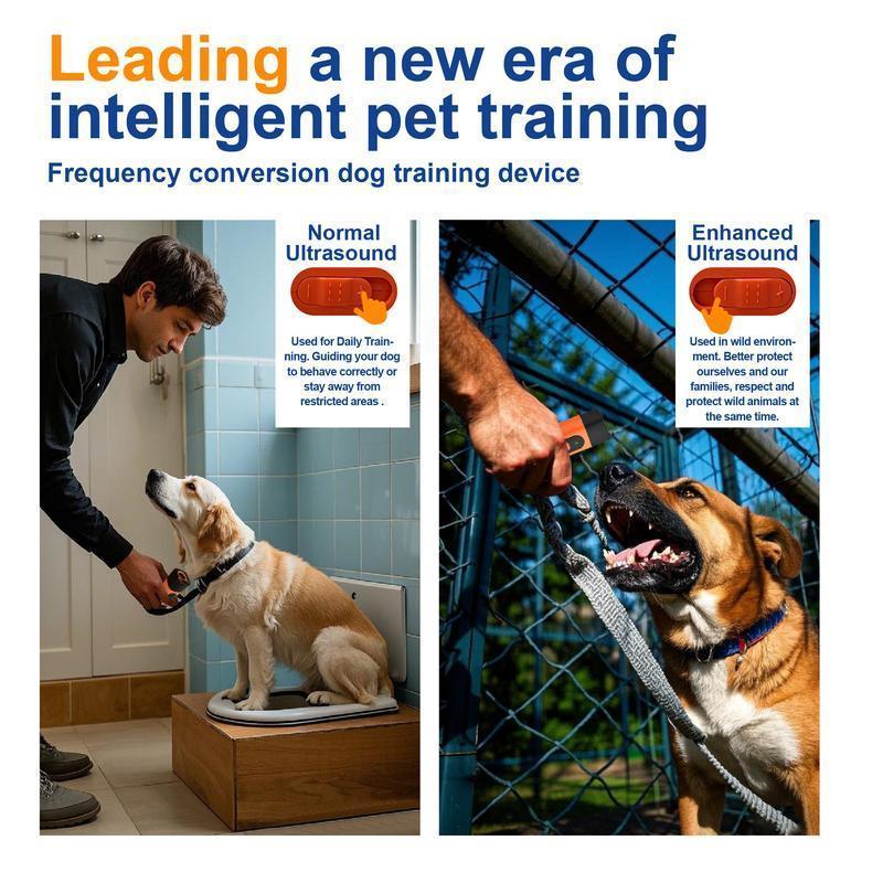 Ultrasonic Dog Bark Deterrent Rechargeable Anti Barking Device 30ft Range with LED Flashlight Portable Training Tool Safe for Small Medium Large Dogs