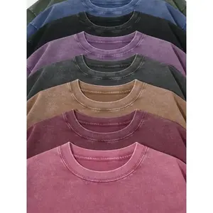 3 Pack Vintage Acid Wash Oversized Tees Unisex Heavyweight Cotton Baggy Casual Shirts