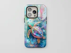 Sea Turtle Phone Case, Cute Ocean Aesthetic, Beach Lover Gift. Case for IP 11 12 13 14 15 16 17 Pro, Plus, Promax, S21,22,23,24,25 Ultra, Tough Case, Magsafe Case