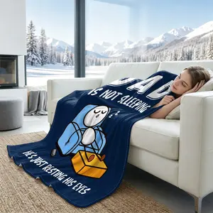Father's Day Gratitude Quote Summer Cooling Blanket, Q-MAX>0.3 Cool Touch Fabric, Breathable Sweat-absorbent Skin-friendly, Thoughtful Gift For Dad