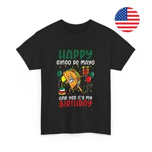 Happy Cinco De Mayo And Yes It's My Birthday Dabbing Taco T-shirt Funny Mexican Women Men Shirt