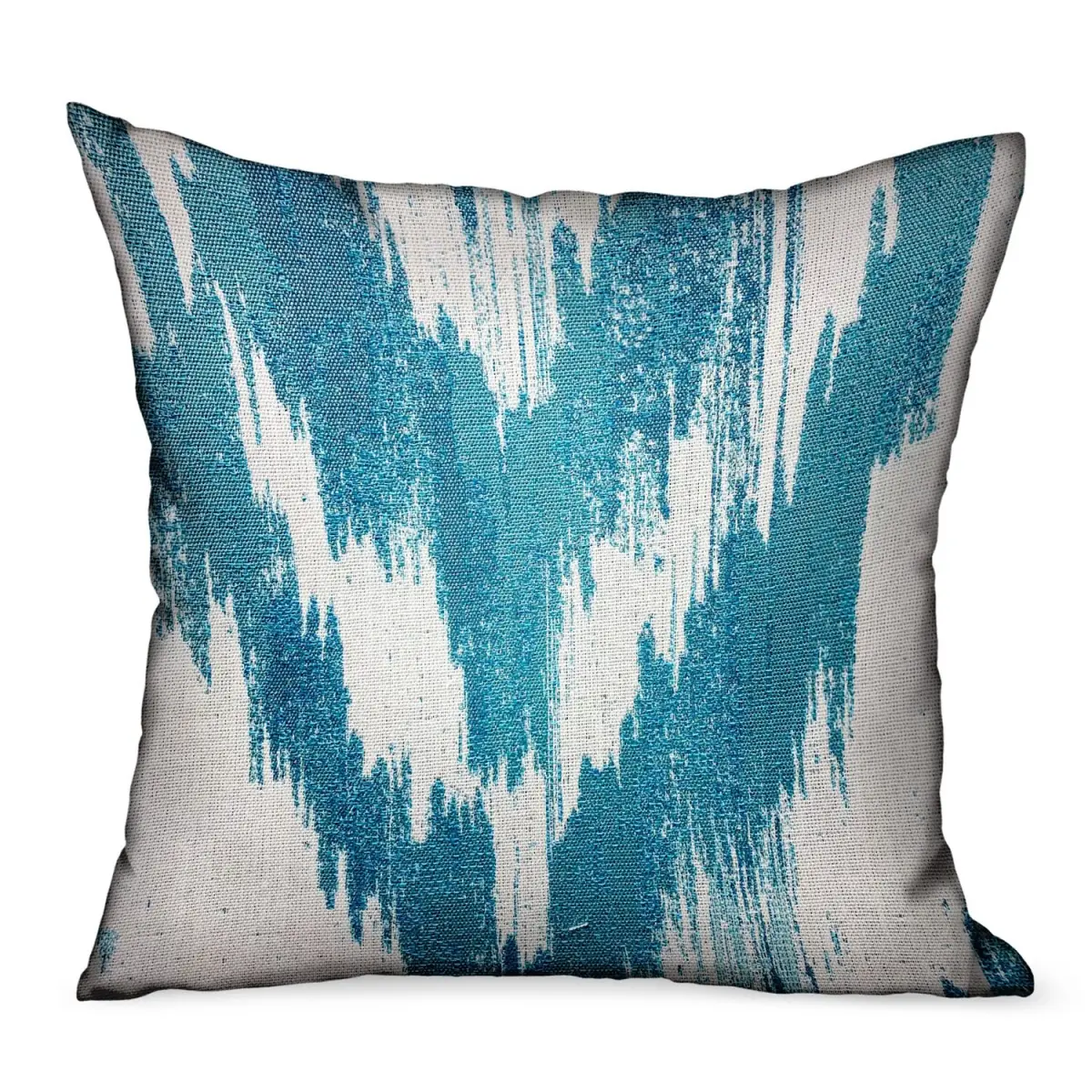 Plutus Brands PBDUO113-1220-DP 12 x 20 in. Teal Avalanche Blue ikat Luxury Outdoor & Indoor Throw Pillow