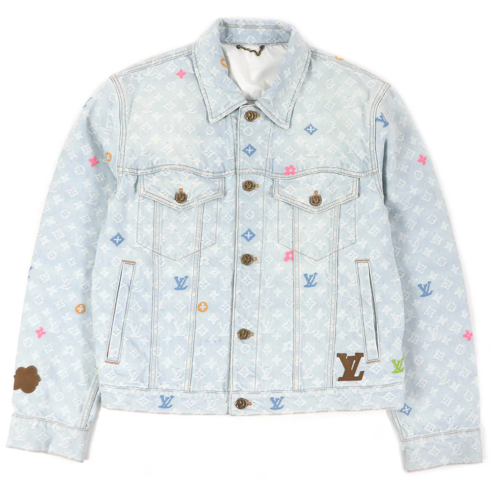 Pre-owned Louis Vuitton Cotton Small Leather Goods Monogram Denim Jacket Indigo