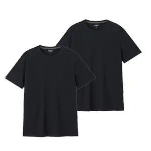 Mega Tshop 2-Pack Short Sleeve T Shirt Midweight 100% 6.35 oz Cotton Soft Crew Neck Tee for Men Women Unisex Basic Regular Fit Menswear Top Beige Crewneck Casual Tropical Streetwear Top White T-shirt