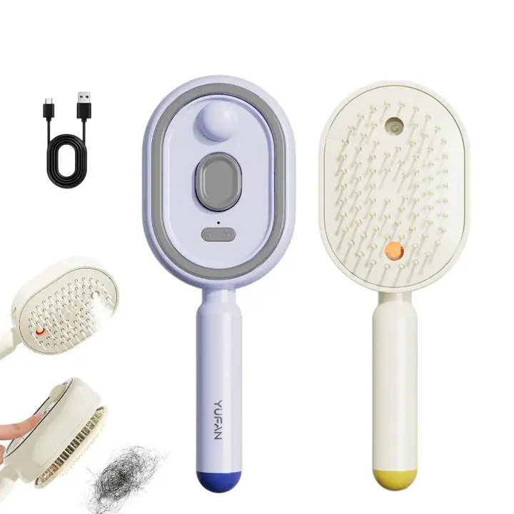 2026 New Electric Spray Air Cushion Massage Comb with Self-Cleaning, Anti-Tangle & Anti-Static Design, Volumizing Scalp Massage Hair Brush with Fine Mist Aromatherapy Hair Care Function, No Essential Oil Included