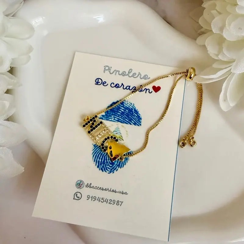 Nica Bracelet with Unique Design & Gold-Tone Chain Perfect for Everyday Wear
