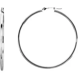 Grand 47mm White Gold Tone Hoops