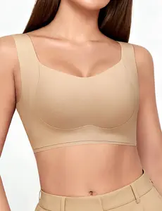 Realwill Push-Up Bra Full Support Comfort Breathable Double Layer Design Minimalist Womenswear Jelly Bra Beige All Seasons Casual SpringStatements