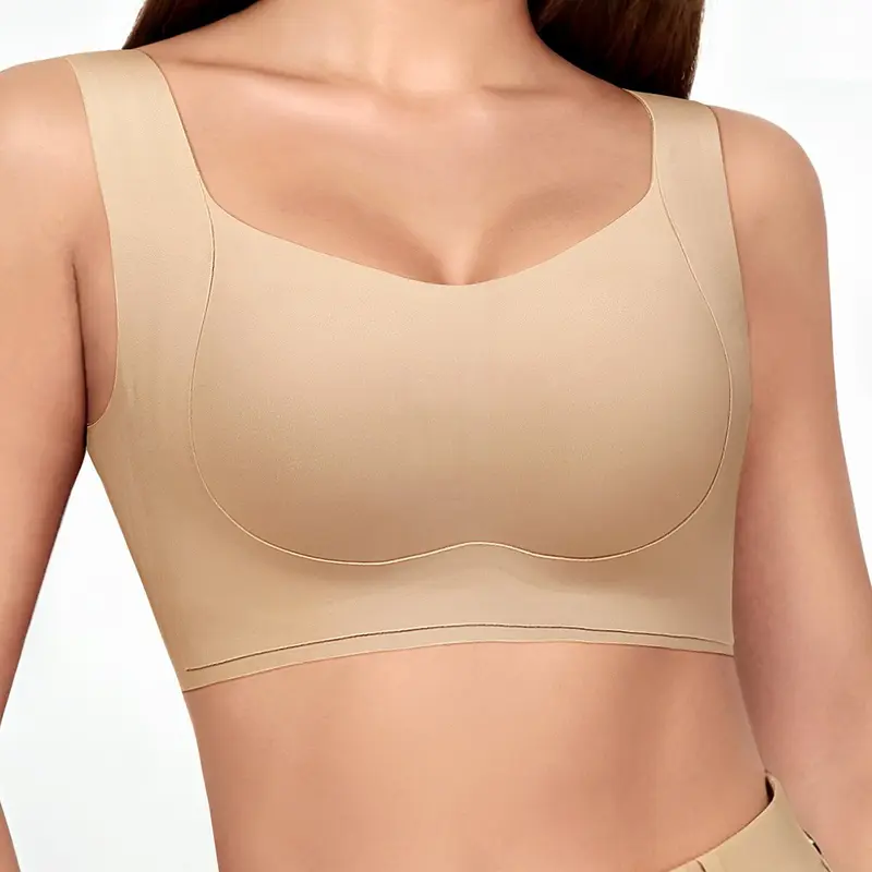 Realwill Push-Up Bra Full Support Comfort Breathable Double Layer Design Minimalist Womenswear Jelly Bra Beige All Seasons Casual