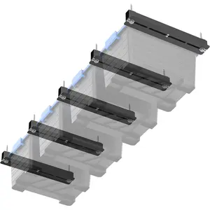 Ceiling Rack, Duty Overhead Rack for, Ceiling Bin System, 5 Sets for 4 Bins, 16 Inch