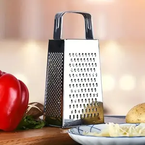 4-sided Vegetable Grater, 1 Count Stainless Steel Vegetable Cheese Grater, Kitchen Gadget for Carrots and Potatoes, Kitchen Shredder, Household Kitchen Products, Kitchenware