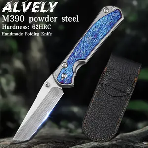 ALVELY  Chris M390 powder steel folding knife high hardness folding knife portable outdoor survival knife EDC portable knife