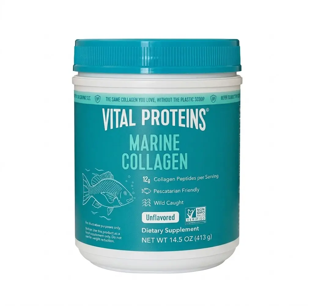 Vital Proteins Marine Collagen Peptides Powder Supplement for Skin Hair Nail Joint - Hydrolyzed Collagen - 12g per Serving - 14.5oz Canister