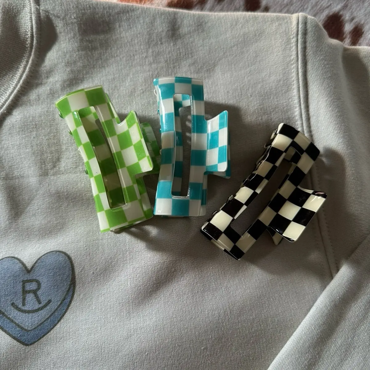 Checkered claw clip multicolor Checkered claw clip multicolor