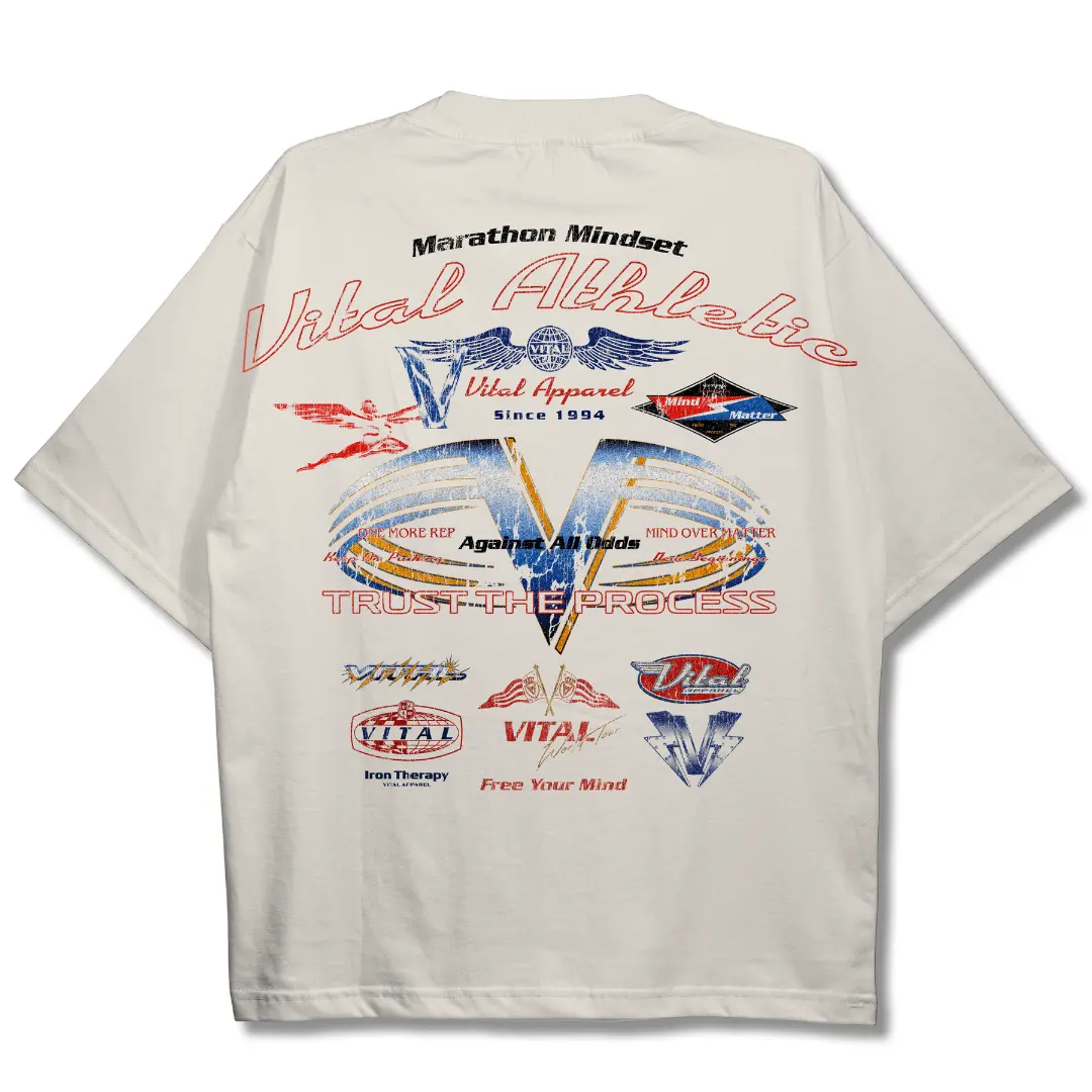 Oversized Pump Cover T-Shirt - Race T Cream