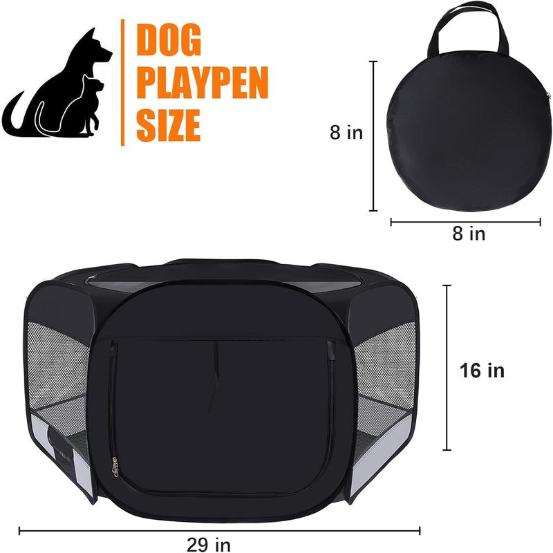 Playpen,Portable Pet Puppy Playpen, Puppy  Play Pen for Indoors,Dogs Tent for Indoor Cats,Kitten Playpen,Collapsible Small Cats Crate Cage for Small Dogs with Carrying Case(Grey, S)