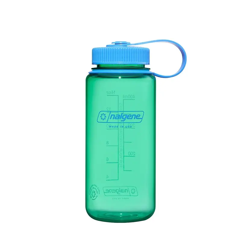 NALGENE 16oz Wide Mouth Unisex Leakproof Travel Water Bottle - BPA/BPS-Free Recycled Plastic, 50% Plastic Waste-Made Resin, Secure Lid, Reusable Washable Portable for Daily Use, Outdoor Activities