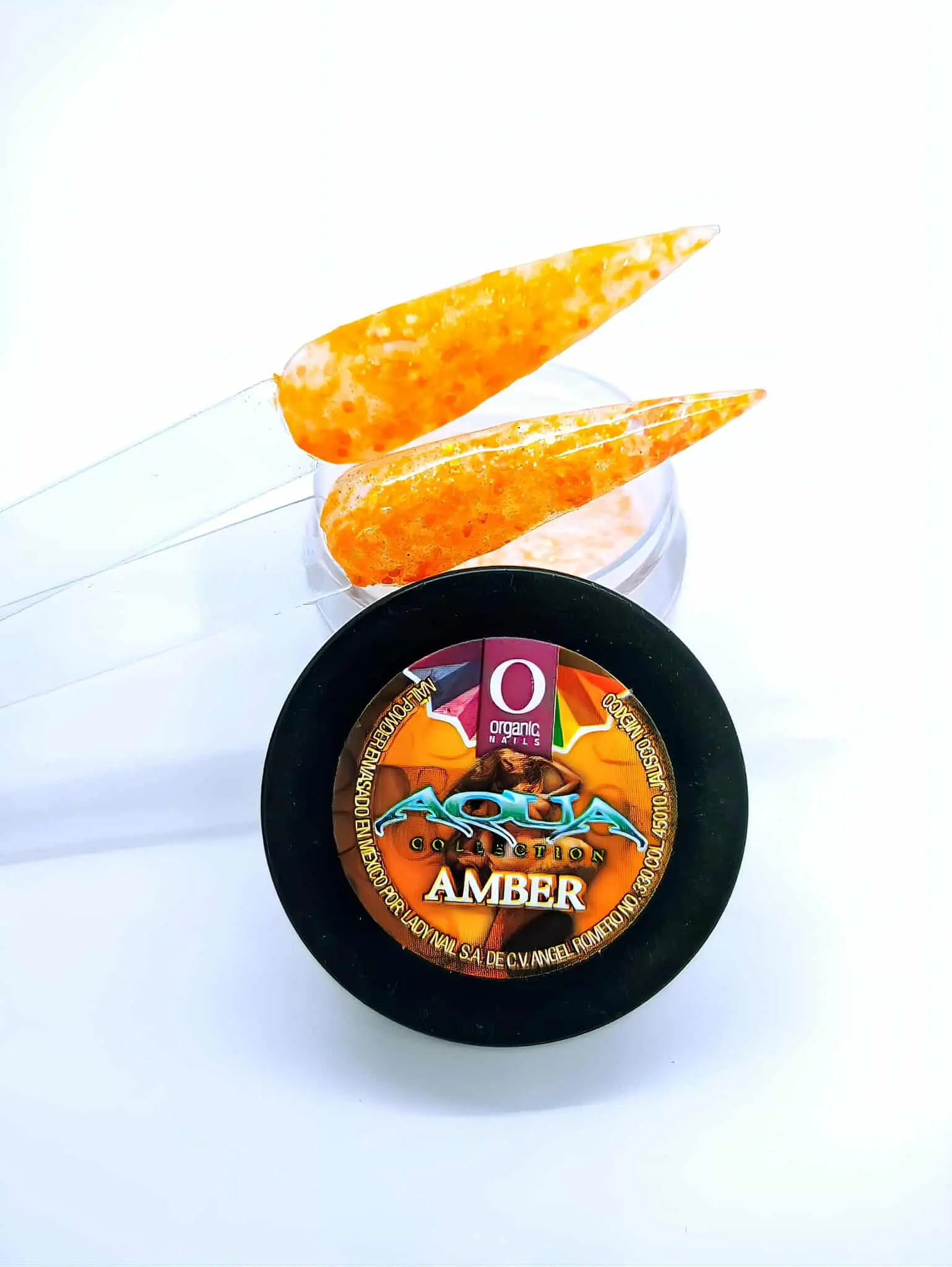Organic Nails Amber Acrylic Polymer Powder, 14g - Long-Lasting, Durable Formula for All Nail Artists from Beginner to Professional, Polymer Acrylic, Powder Form, Effective, Safe Use, 14 Grams