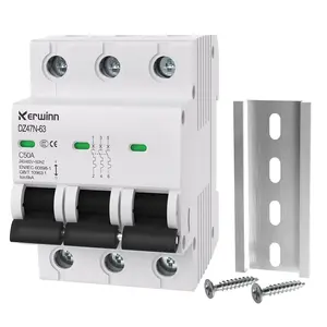 3 Pole Miniature Circuit Breaker,240V/480V AC Circuit Breaker, 50Amp Thermal Magnetic Trip Smart Circuit Breaker AC Disconnect Switch DIN Rail Mount (50A)