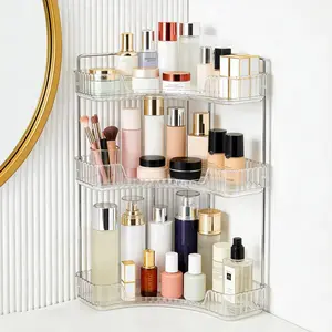 Corner Counter Organizer, Organizer - Countertop Corner Shelf for Makeup,Spice Racks for Corner (Clear, 3-Tier)