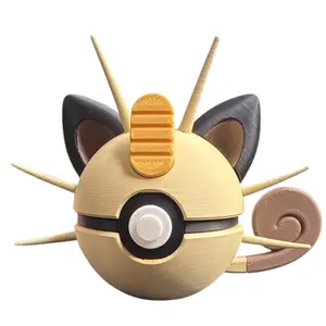 Meowth - Inspired 3D Printed Poke Ball Collectible