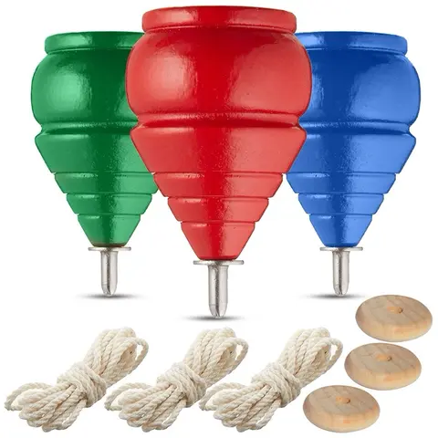 Trompo set de 3: rojo, azul y verde