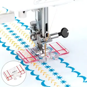 1Pcs Transparent Parallel Presser Foot, DIY Sewing Accessory Compatible with Singer, Juki, Janome, Brother, Multi-Functional Domestic Electric Sewing Machine