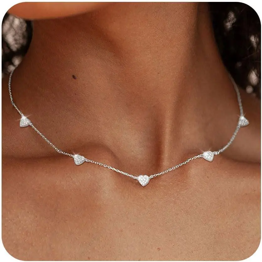F- Heart Necklace-Silver