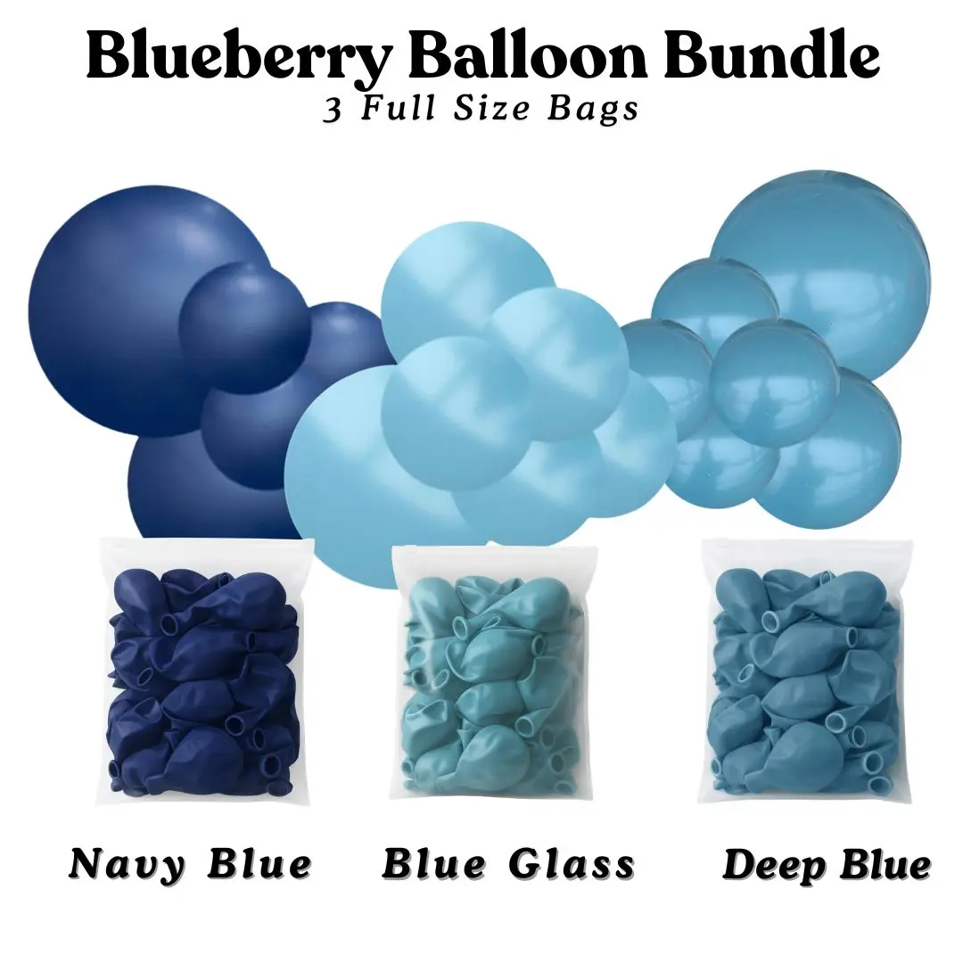 Blueberry Balloon Bundle - Navy, Blue Glass, Deep Blue