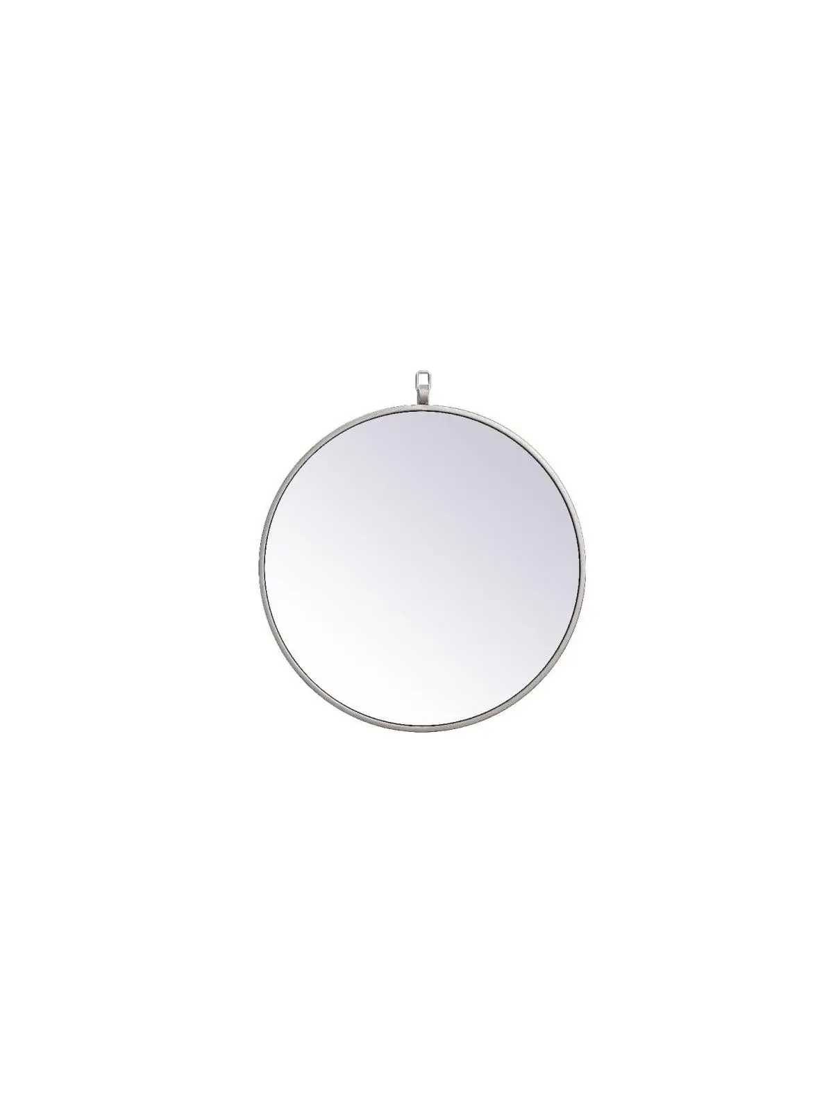 Elegant Decor MR4718S 18 in. Framed Modern Wall Hanging Mirror - Glass, MDF, Silver Metal Frame, Decorative Hook for Small Spaces (Vertical Design)