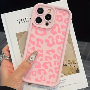 Pink Leopard Pattern TPU Phone Case for iPhone 11/12/13/14/15/16 Pro/Pro Max/Plus/16E - Shockproof Protective Cover Durable Protection