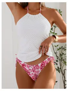 Womens Sunflower Swimsuit One Piece Halter Bathing Suit Floral Print Swimwear Black Size 4